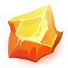 An uneven, orange gemstone