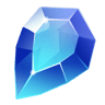 An blue teardrop gem
